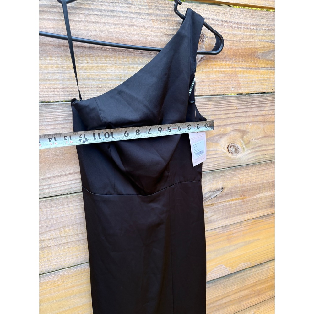 Birdy Grey Kira Matte Satin One Shoulder Maxi Dress Black XS BG169BK0001001 - Picture 6 of 12